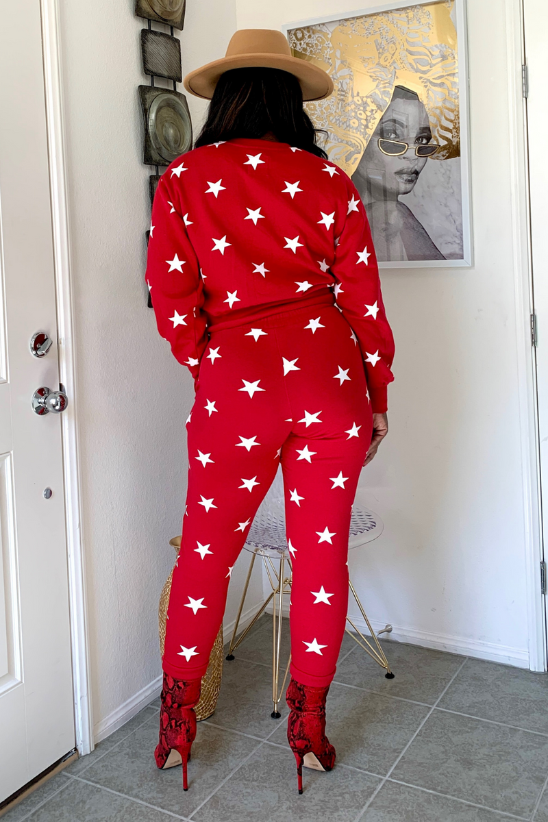 RED | SWEETHEART JOGGER SET